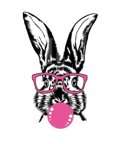 Motif « Lapin Bubblegum rose » N° d'art : KHD